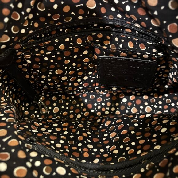 👜Brighton Woven Shoulder Bag Braided Leather Handles Black Tan Bucket - Picture 10 of 10